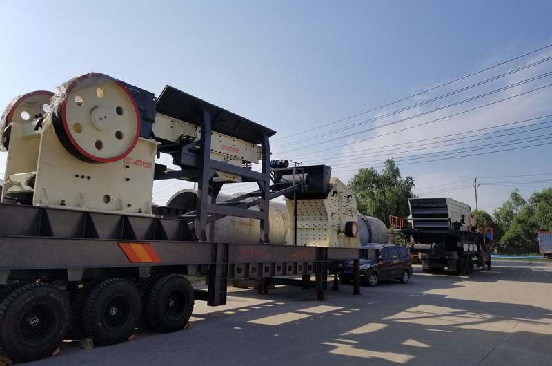 移動顎破反擊破一體機，三組合移動打石機