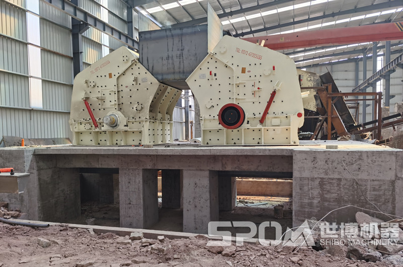 反擊破現(xiàn)場圖，中細碎石料